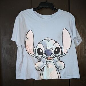 Disney Light Blue Stitch Short Sleeve Tee